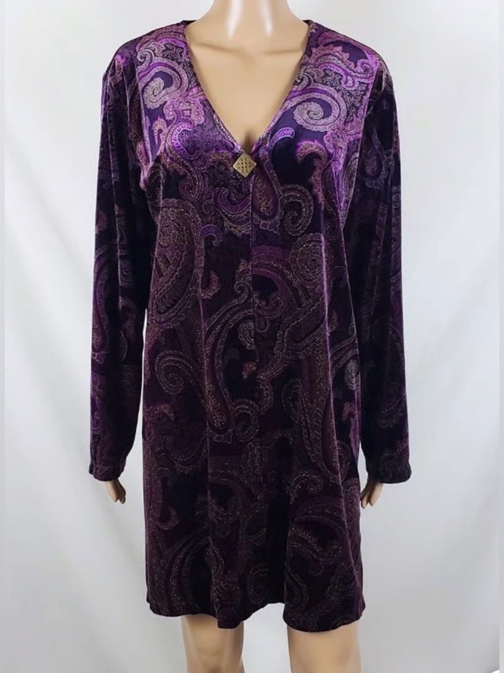 Mirasol Long Jacket Velvet Paisley Sparkle Embossed One Button Medium Artwear